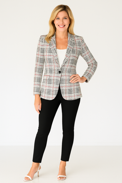 JOVIE | Elegant Printed Shawl Collar Blazer