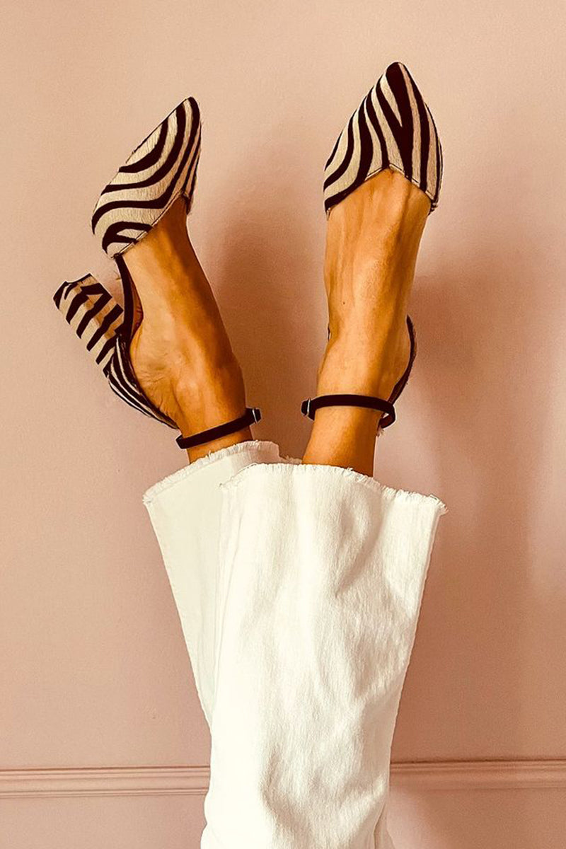 Zebra Print Mid-Heels