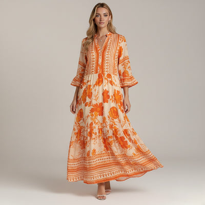 Isabella Bright Orange Midi