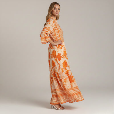 Isabella Bright Orange Midi