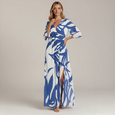 Emily Blue Print Maxi