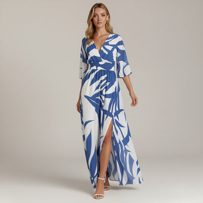 Emily Blue Print Maxi
