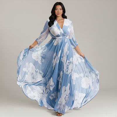 Scarlett Blue V-Neck Maxi