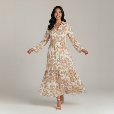 Isabella V-Neck Printed Maxi