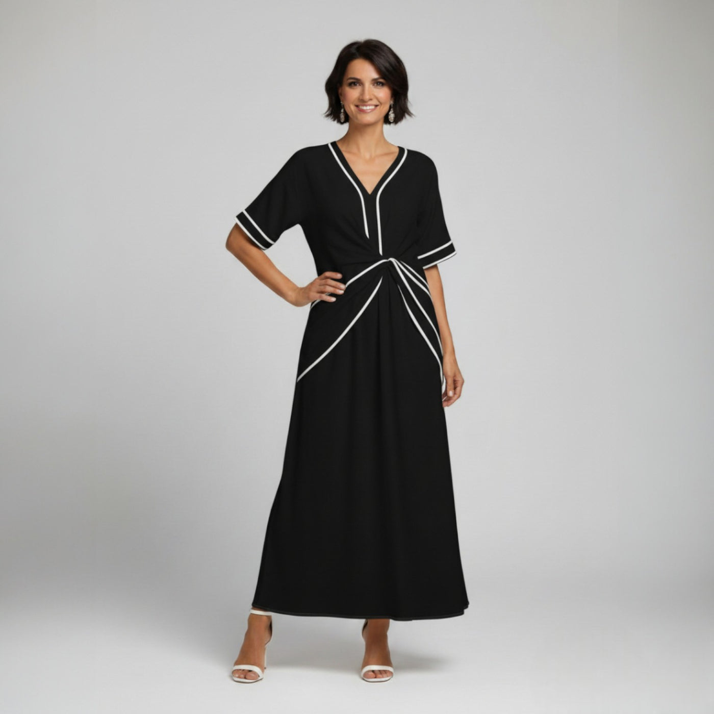 Draped Linen Dress