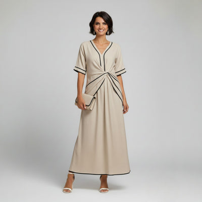 Draped Linen Dress