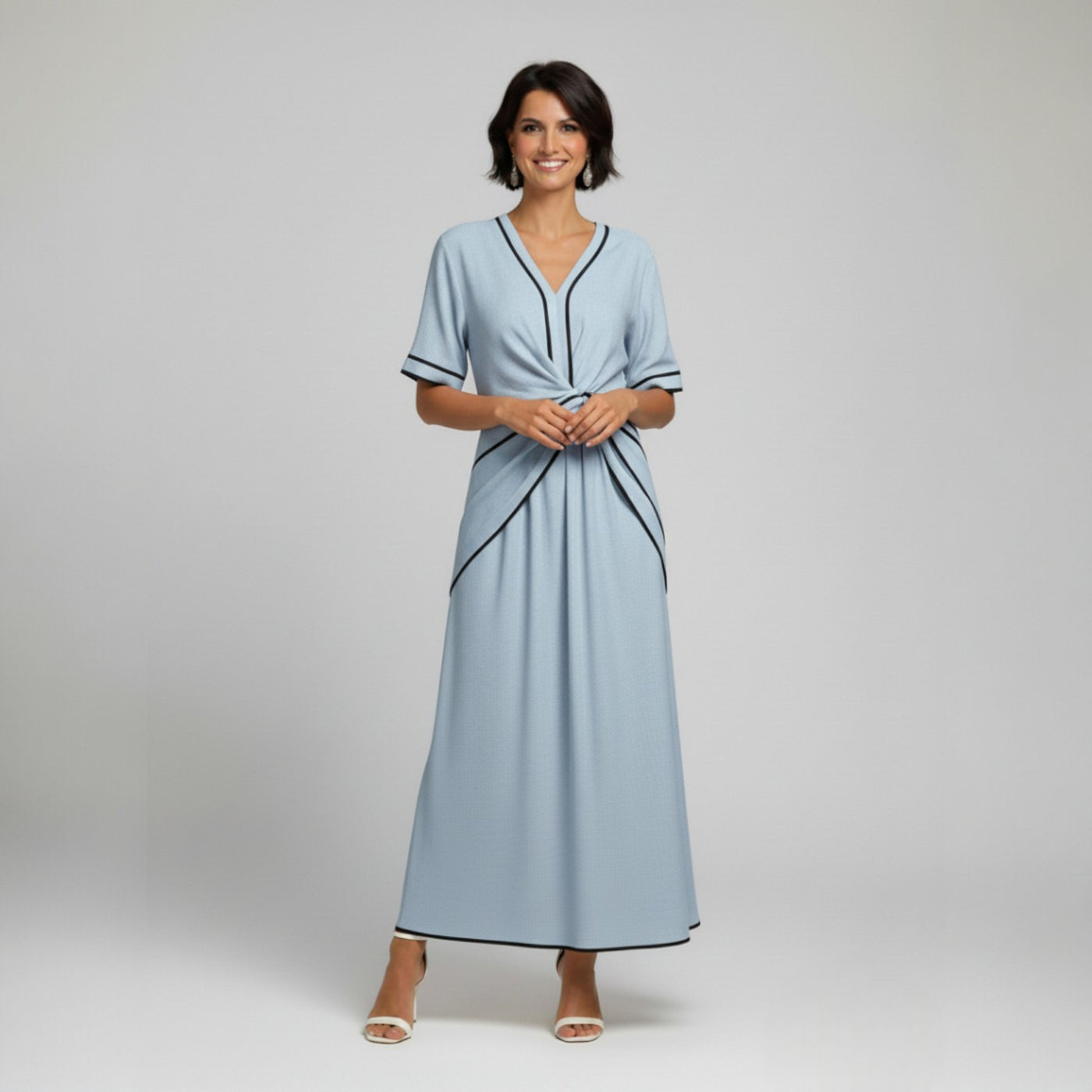 Draped Linen Dress