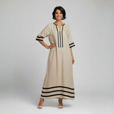 Linen Dress Contrast