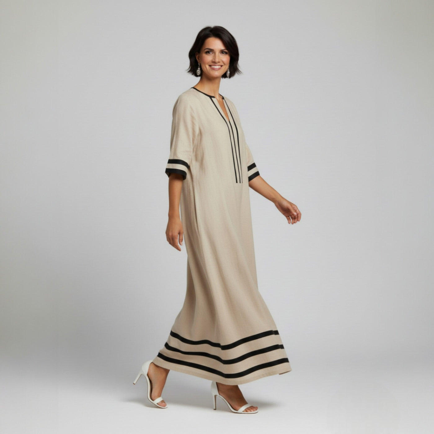 Linen Dress Contrast