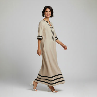 Linen Dress Contrast