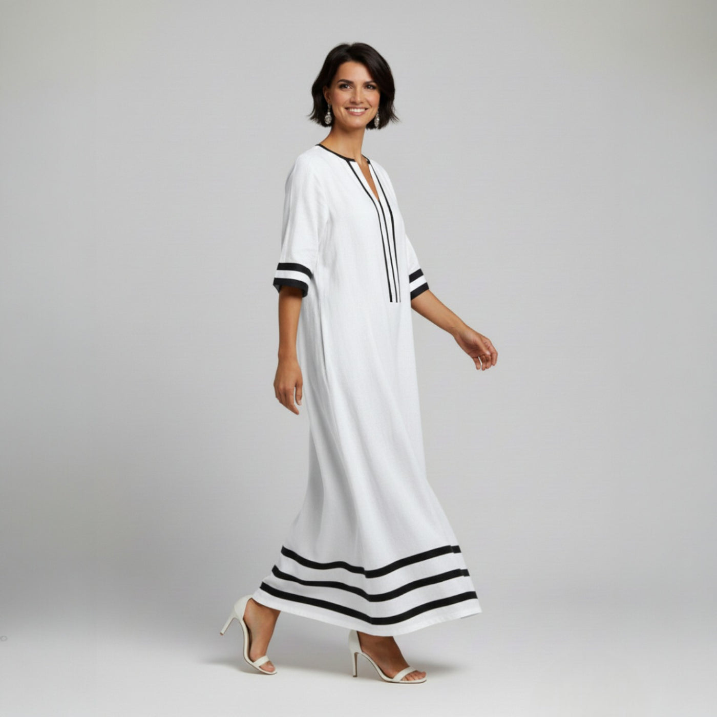 Linen Dress Contrast