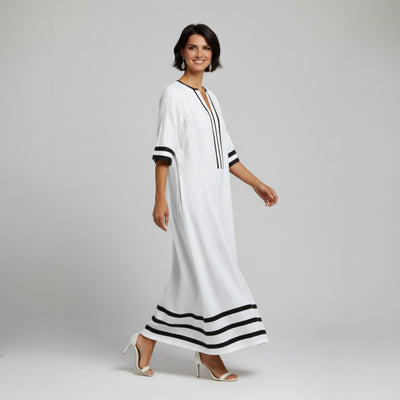 Linen Dress Contrast