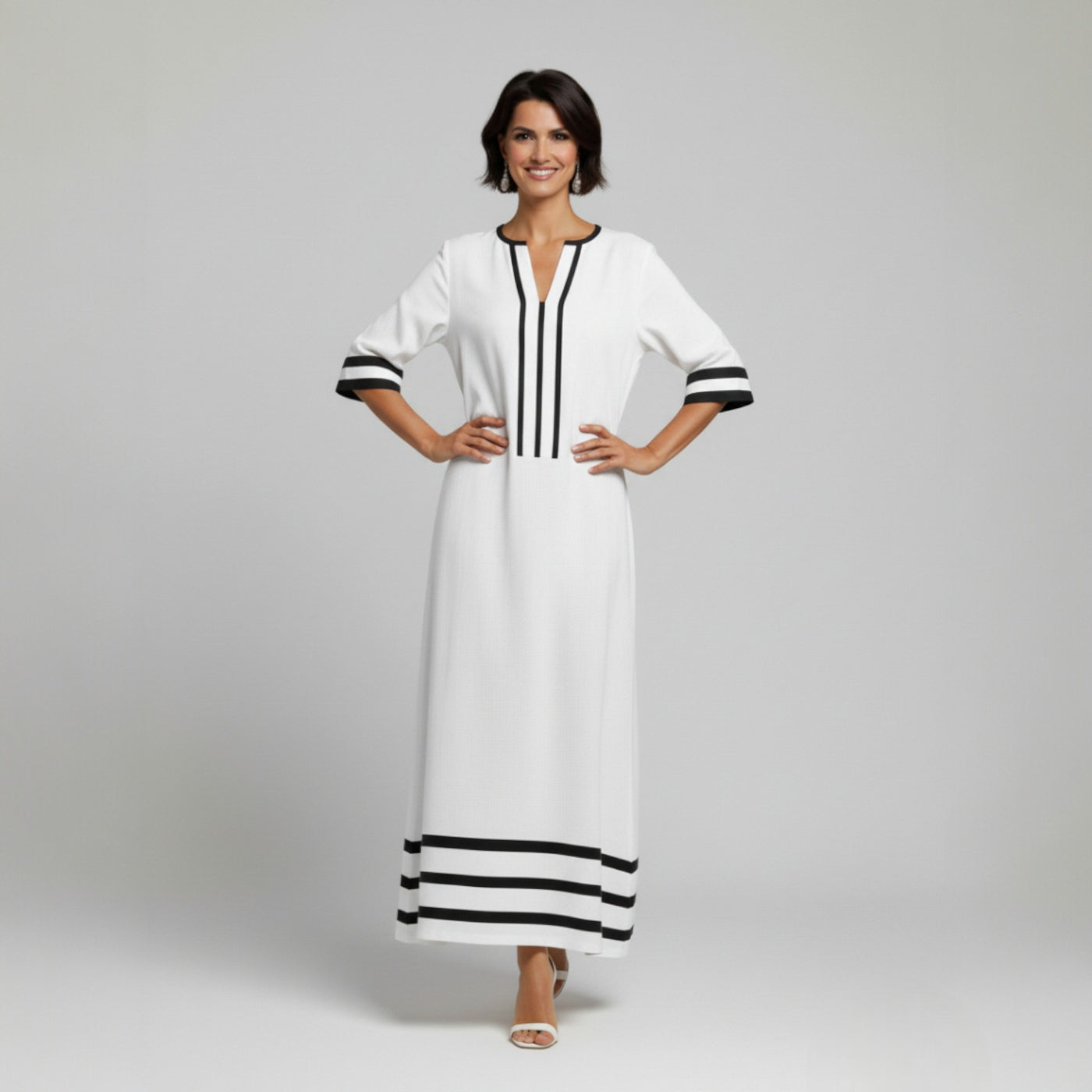 Linen Dress Contrast