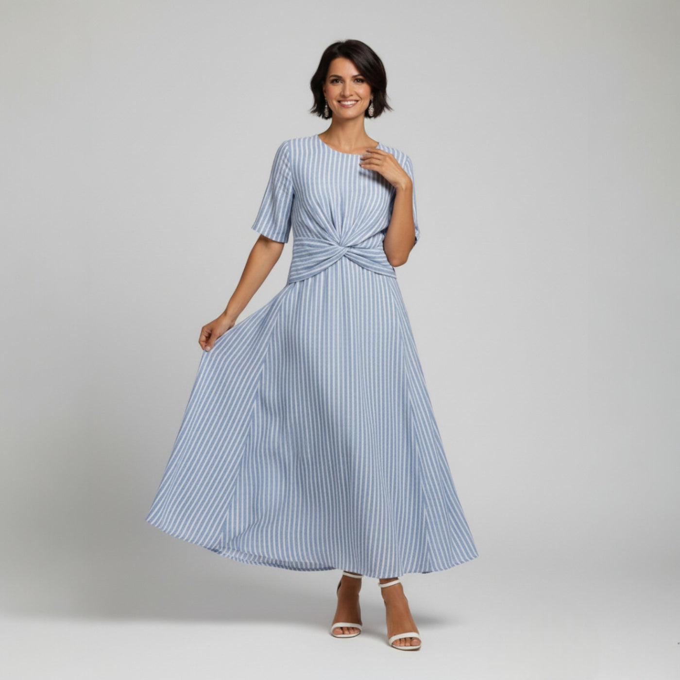 Twisted Linen Dress