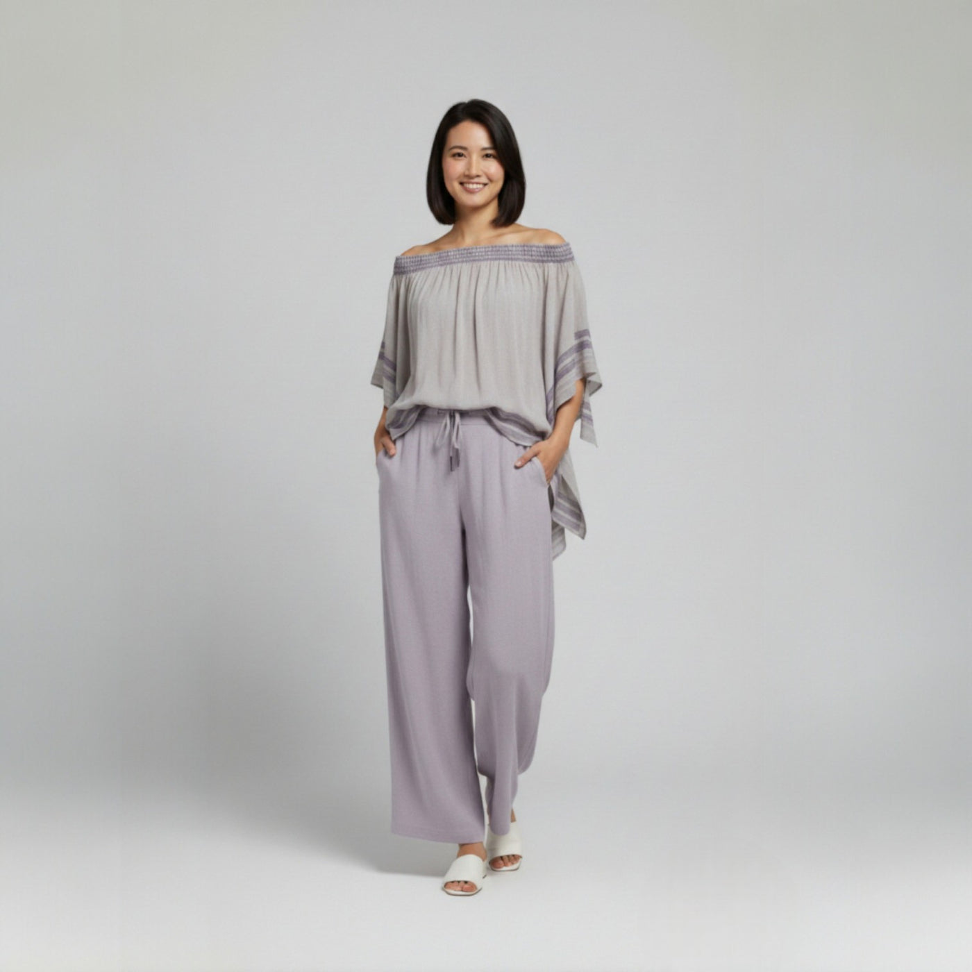 Off-the-Shoulder Linen Set