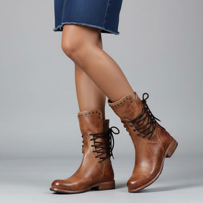Lacey | Stylish Leather Boots With Laces