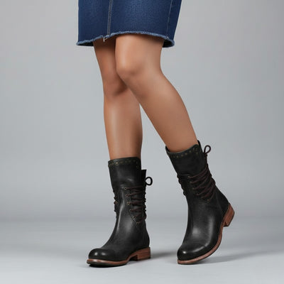 Lacey | Stylish Leather Boots With Laces