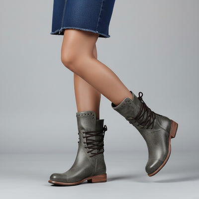 Lacey | Stylish Leather Boots With Laces