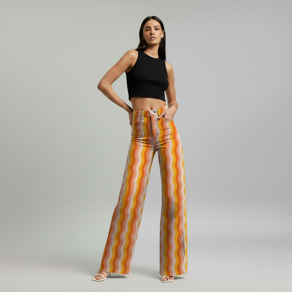 Lily™ - Striped Wide-Leg Pants